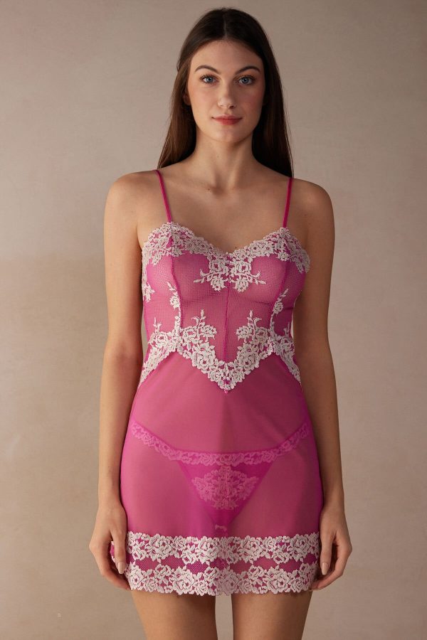 Babydolls Intimissimi Pretty Flowers Damske Ruzove Biele | SK-3402UEQNA