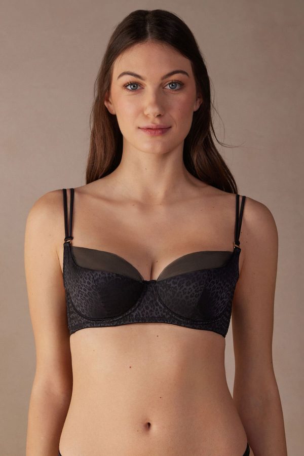 Balconette Podprsenka Intimissimi Cool Minimal Demi Bra Damske Čierne | SK-2073NKTVA