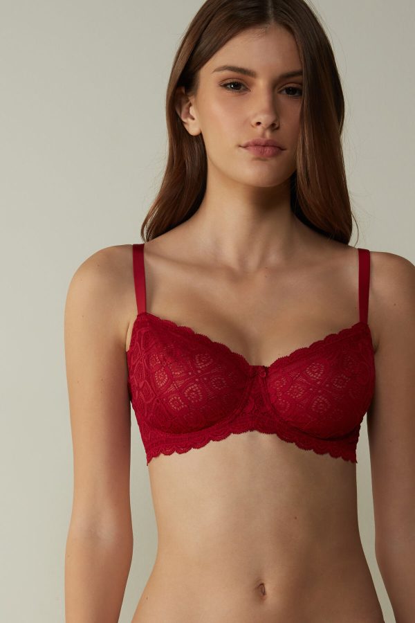 Balconette Podprsenka Intimissimi Daniela in Cipkovane Damske Červené | SK-6840XWPAR