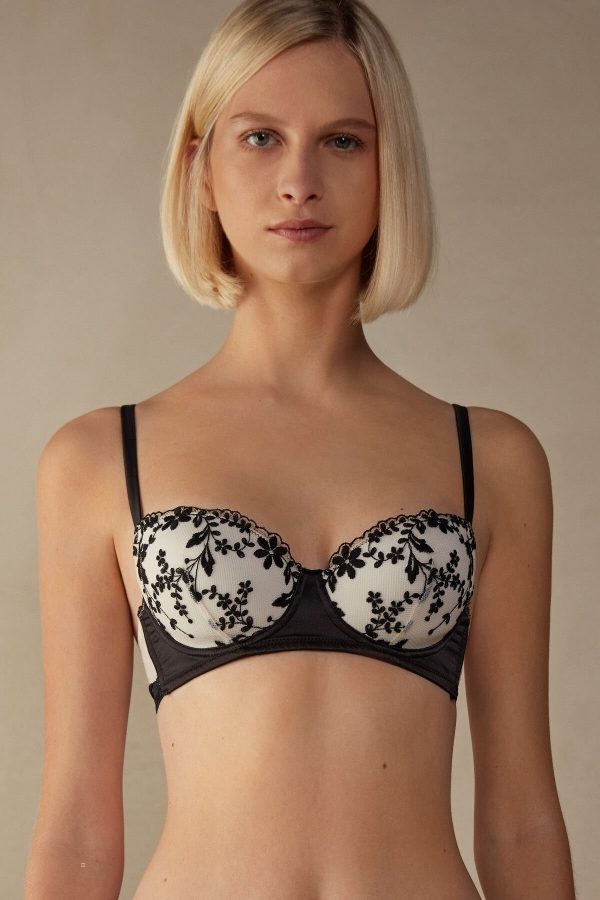 Balconette Podprsenka Intimissimi Delicate Love Sofia Damske Čierne Svetlo Žlté | SK-8571ZDJOA