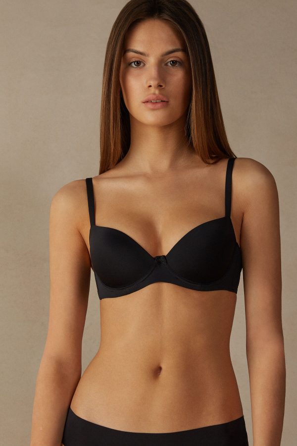 Balconette Podprsenka Intimissimi Sofia Microfiber Polstrované Damske Čierne | SK-0596YNELK