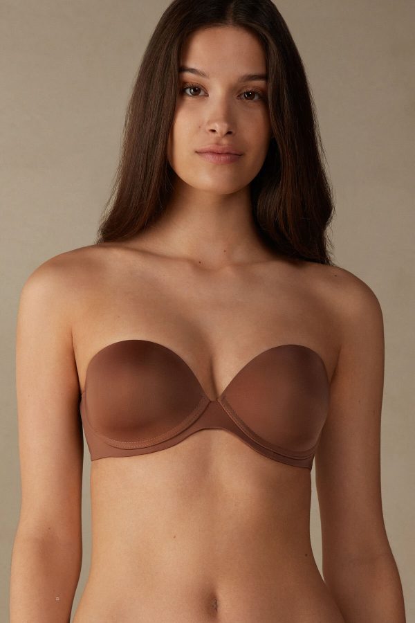 Bandeau Podprsenka Intimissimi Anna in Ultralight Microfiber Strapless Damske Béžové | SK-0467PVNQL