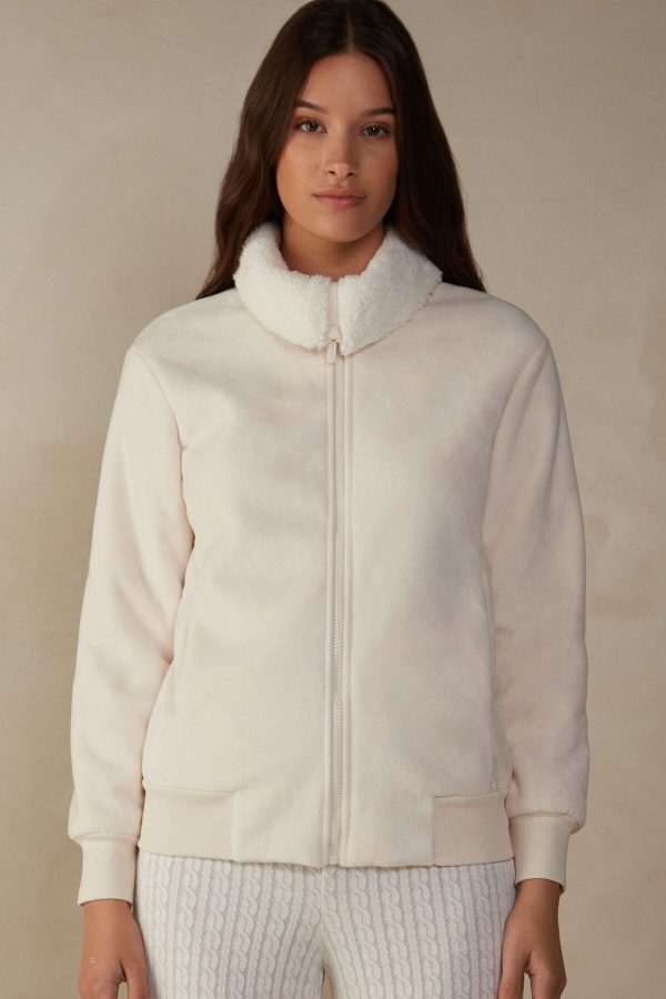 Bomber Bunda Intimissimi Lady from the Mountains Fleece Damske Béžové | SK-4309MOINF