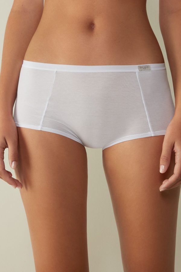 Boyshorts Intimissimi Bavlnene Damske Biele | SK-6470UDANF