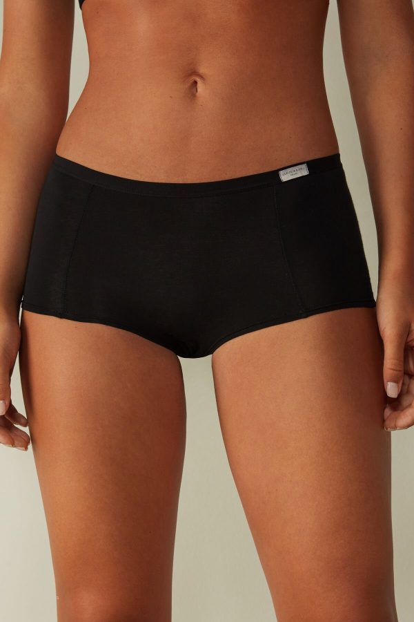 Boyshorts Intimissimi Bavlnene Damske Čierne | SK-9627GIFED