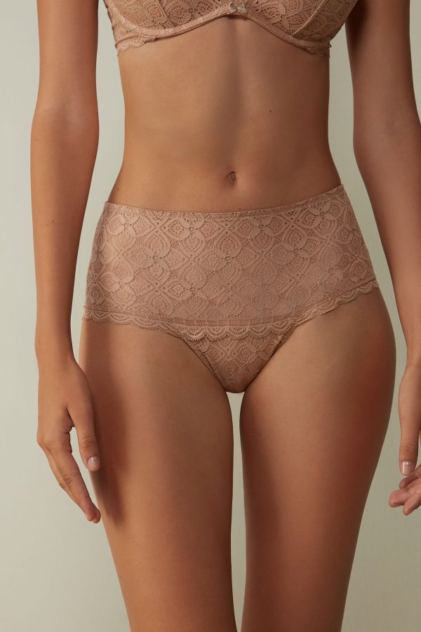 Boyshorts Intimissimi Cipkovane Hipster Damske Béžové | SK-5964WRCYM