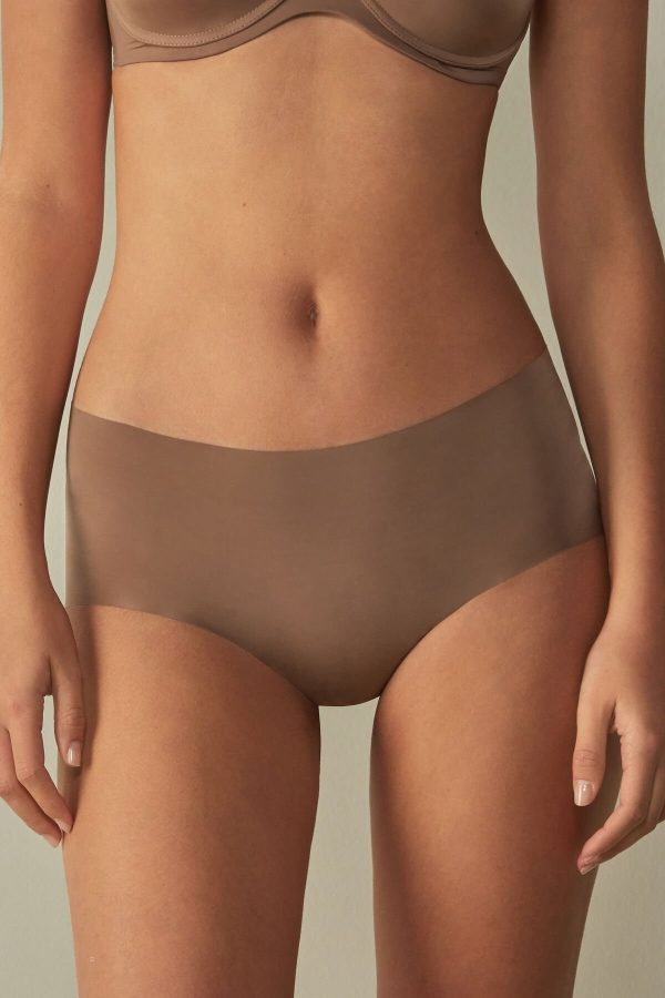 Boyshorts Intimissimi Seamless Microfiber Hipster Damske Béžové | SK-4107AVGXY