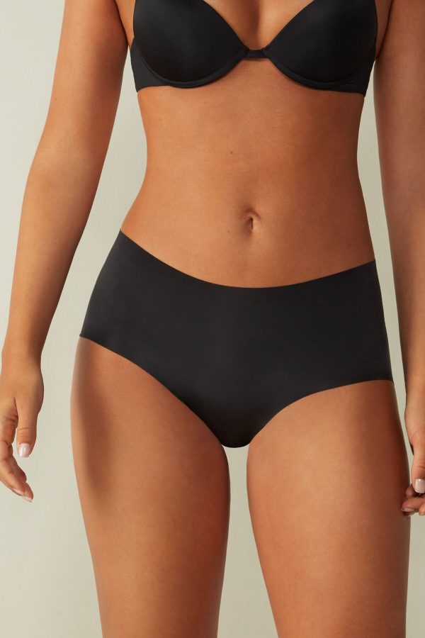 Boyshorts Intimissimi Seamless Microfiber Hipster Damske Čierne | SK-8741CZSMT