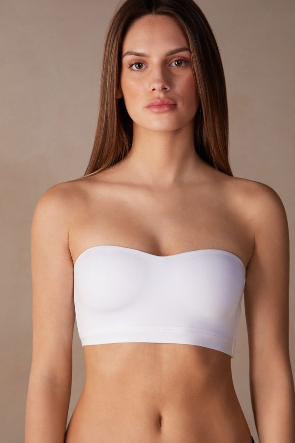 Bralette Podprsenka Intimissimi Bra Top in Ultralight Microfiber Damske Biele | SK-3480GWBUC