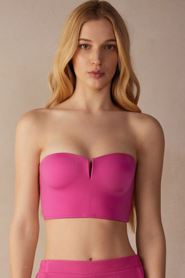Bralette Podprsenka Intimissimi Bustier in Ultralight Microfiber Damske Ruzove | SK-4539GZHXW