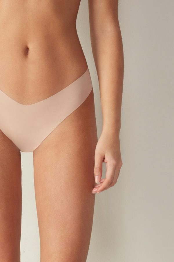 Brazilian Cut Intimissimi 80s-style Panties in Ultralight Microfiber Damske Béžové | SK-7285HYJRF