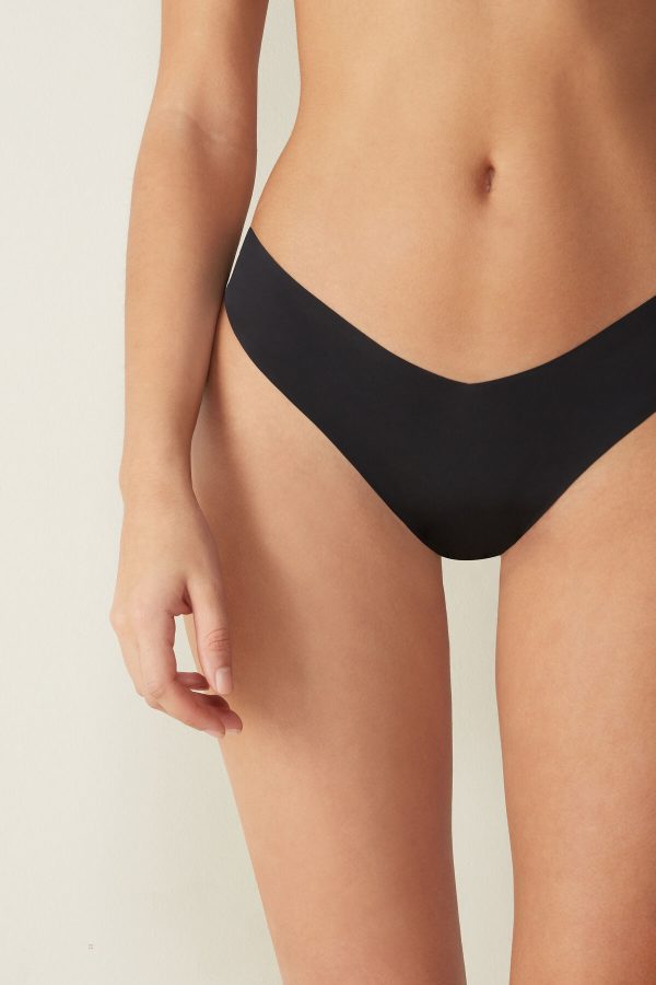 Brazilian Cut Intimissimi 80s-style Panties in Ultralight Microfiber Damske Čierne | SK-9823XNSHA