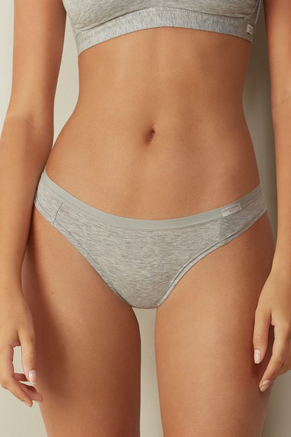 Brazilian Cut Intimissimi Bavlnene Damske Siva | SK-0629FJMTW