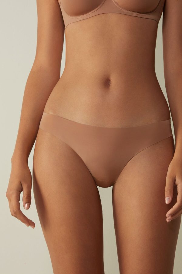 Brazilian Cut Intimissimi Brazilian Panties in Seamless Ultra Light Microfiber Damske Béžové | SK-0568JXOFP