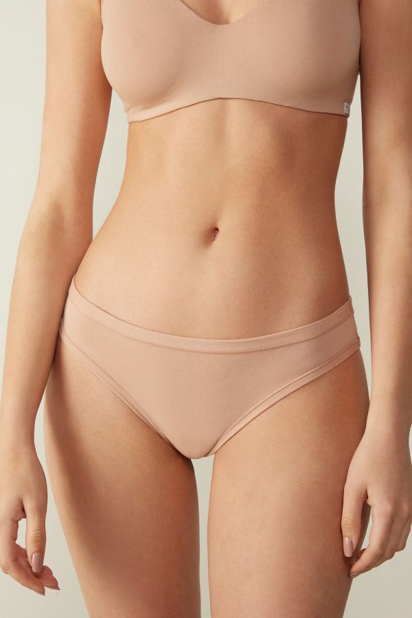 Brazilian Cut Intimissimi Brazilian Panties in Ultralight Supima® Bavlnene Damske Béžové | SK-4526MJBHZ