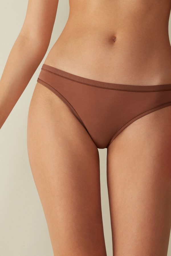 Brazilian Cut Intimissimi Brazilian Panties in Ultralight Supima® Bavlnene Damske Béžové | SK-6048FHUXY