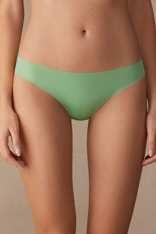 Brazilian Cut Intimissimi Brazilian Panties in Seamless Ultra Light Microfiber Damske Zelene Mätové | SK-8364NKUWJ