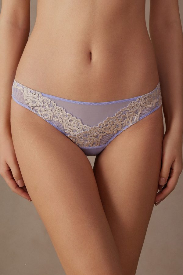 Brazilian Cut Intimissimi Pretty Flowers Damske Nachový Lavendel Biele | SK-0317FKTUR