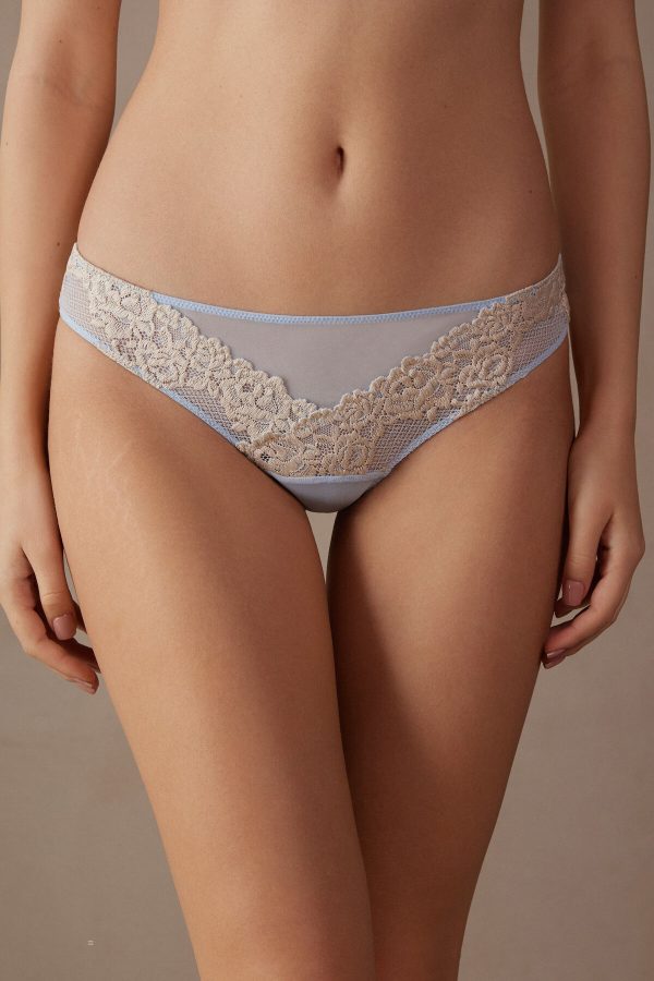 Brazilian Cut Intimissimi Pretty Flowers Damske Modre Biele | SK-1648GBJVT