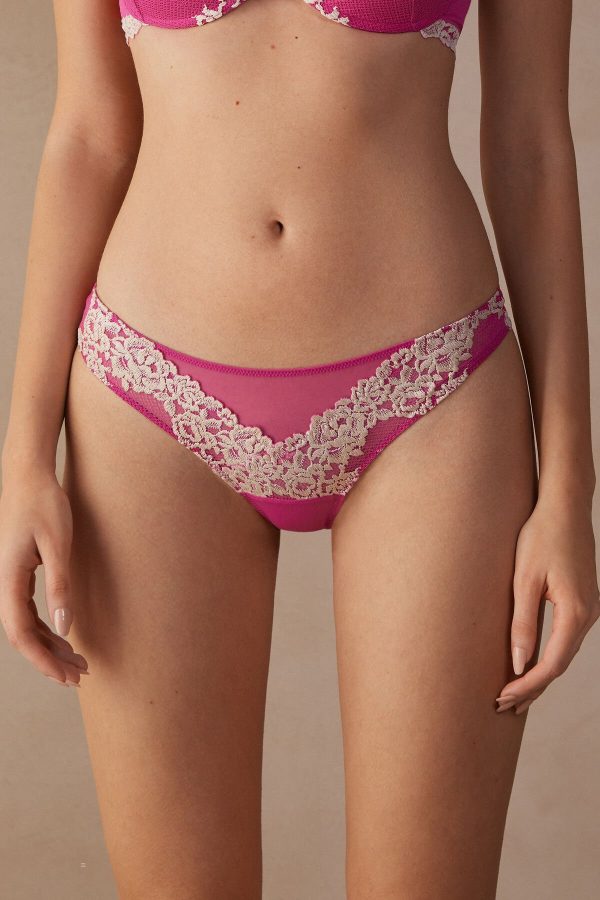Brazilian Cut Intimissimi Pretty Flowers Damske Ruzove Biele | SK-5980VHDTW