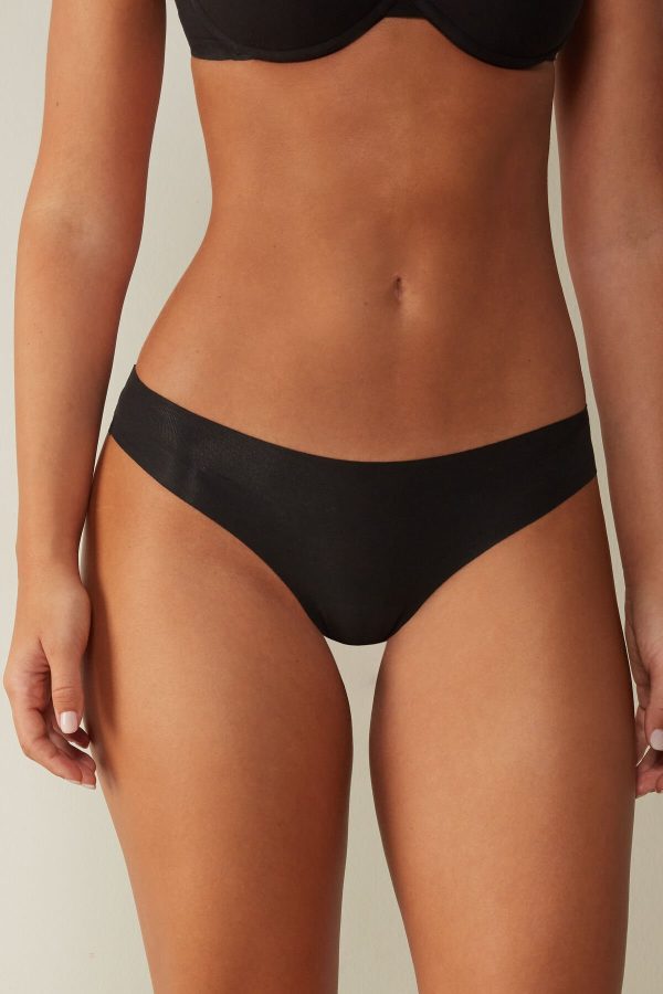 Brazilian Cut Intimissimi Seamless Supima® Bavlnene Panties Damske Čierne | SK-6147VDMRY