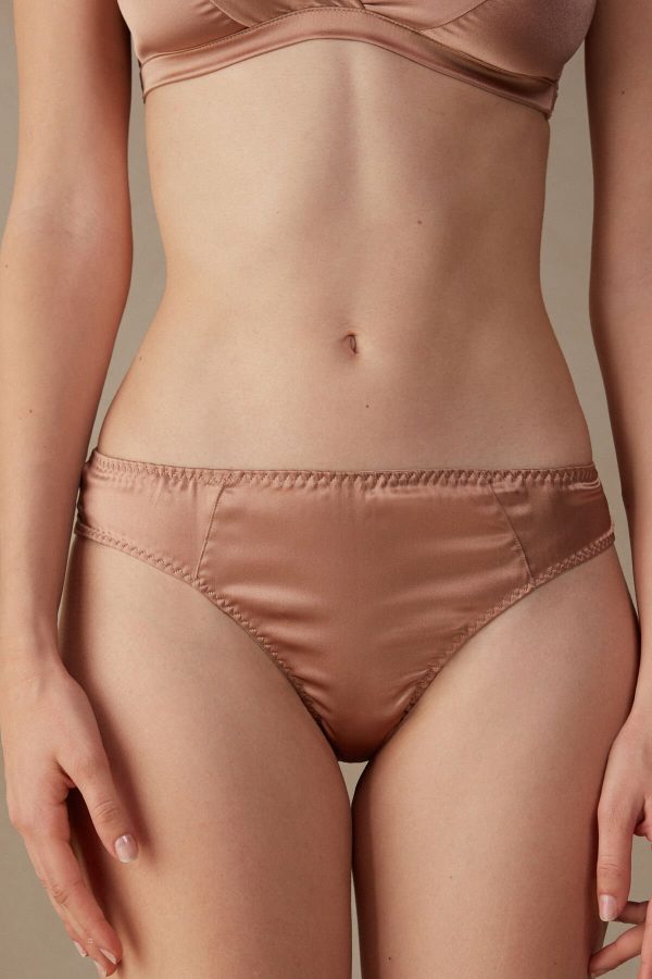 Brazilian Cut Intimissimi Silk Cheeky Damske Béžové Ruzove | SK-1305EZHXI