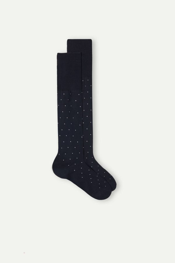 Dlhé Ponožky Intimissimi Patterned Lisle Bavlnene Panske Modre | SK-5462IMBDK