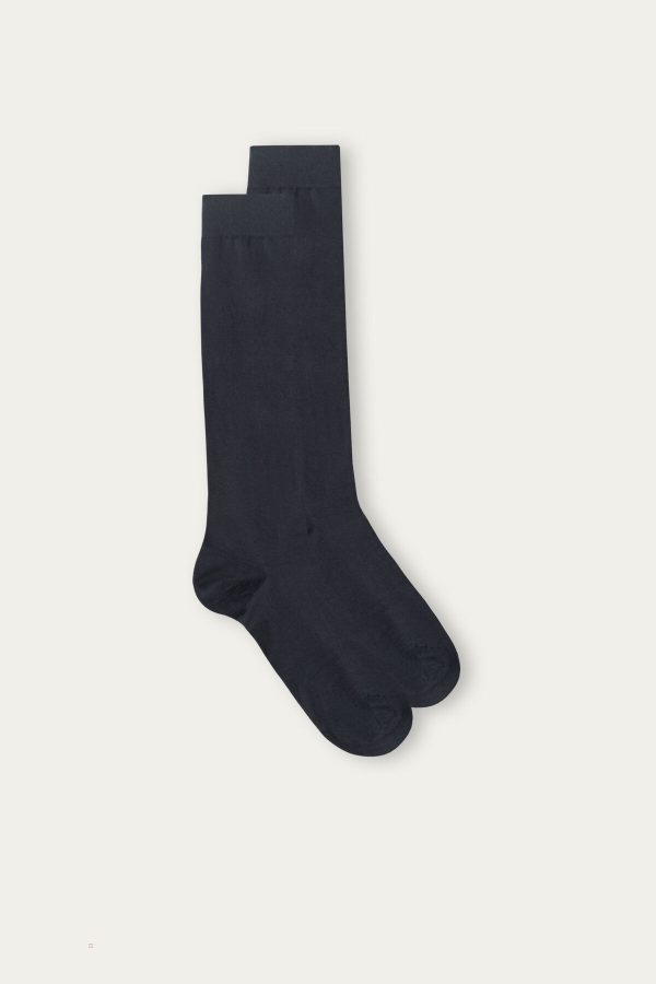 Dlhé Ponožky Intimissimi Stretch Supima® Bavlnene Panske Siva | SK-0257YNEVC
