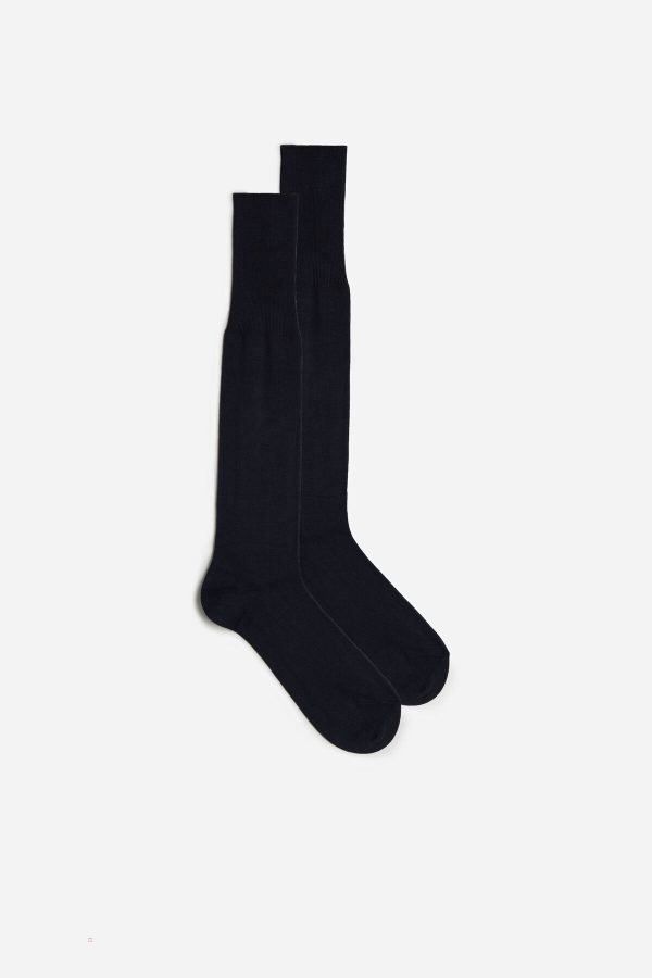 Dlhé Ponožky Intimissimi Vysoke Cashmere-Silk-Bavlnene Blend Panske Modre | SK-5180NIWGK