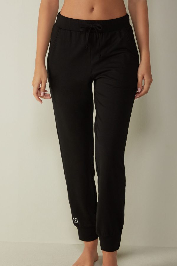 Nohavice Intimissimi In Action Plush Jogger Damske Čierne | SK-0812NTAWV