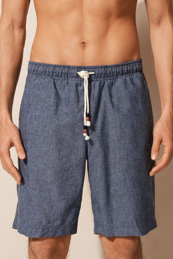 Nohavice Intimissimi Linen and Bavlnene Panske Modre | SK-2936ATOCX