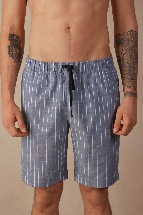 Nohavice Intimissimi Microstripe in Bavlnene Cloth Panske Modre | SK-0549NUHEV