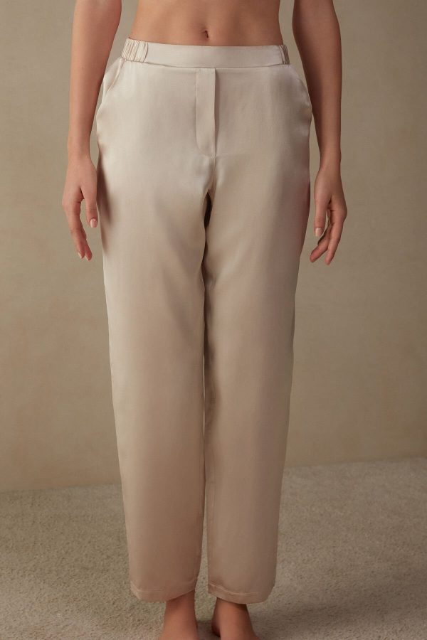 Nohavice Intimissimi Rovno Silk Damske Béžové Ruzove | SK-5490ULEHP