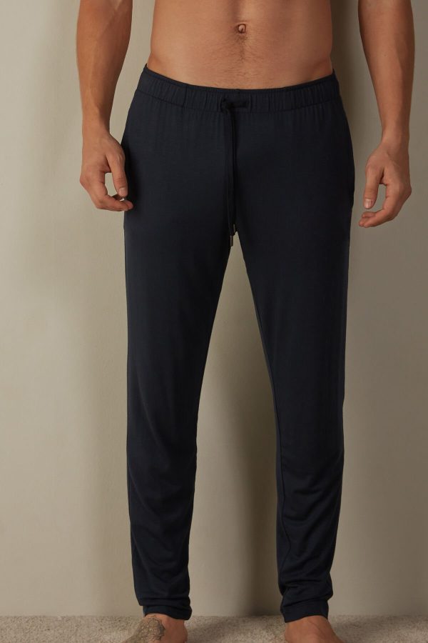 Nohavice Intimissimi Silk and Modal Panske Modre | SK-8715WRYUF