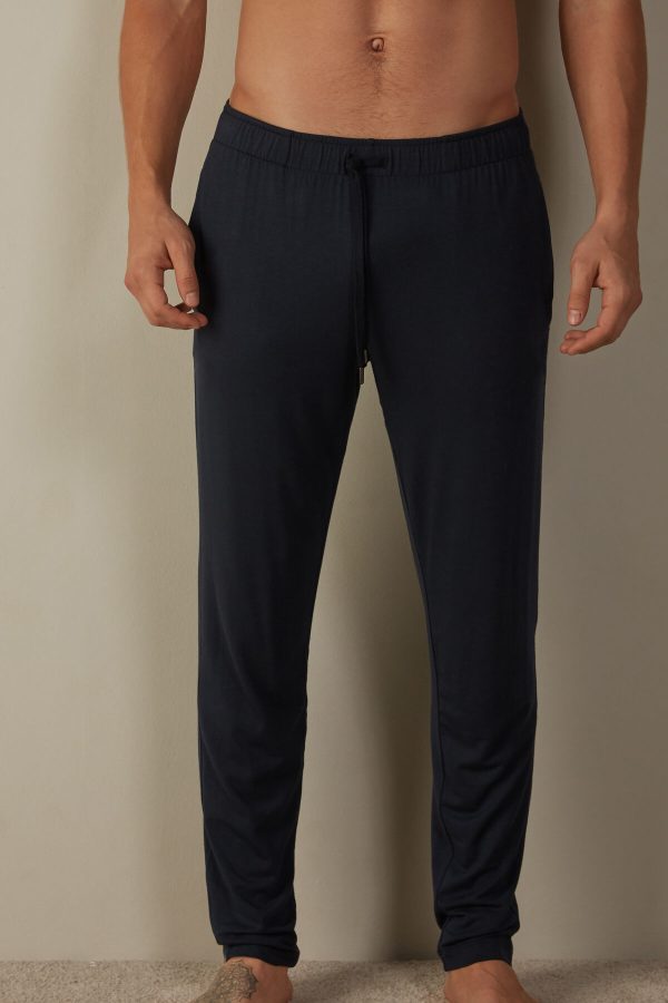 Nohavice Intimissimi Silk and Modal Panske Modre | SK-9854UDMZP