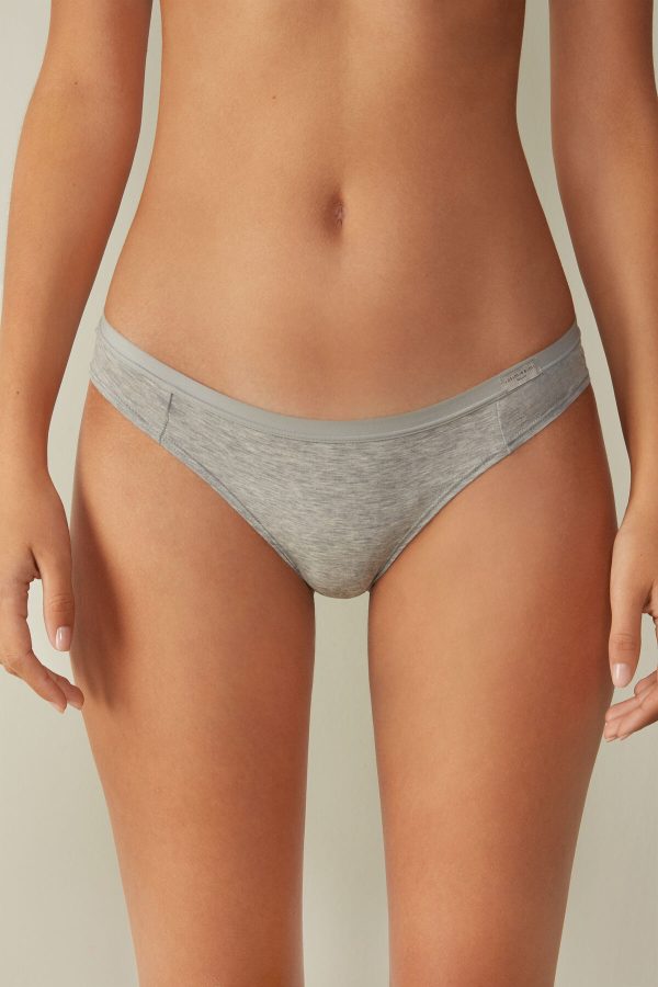 Nohavičky Do Bikín Intimissimi Bavlnene Panties Damske Siva | SK-0861EWLZC