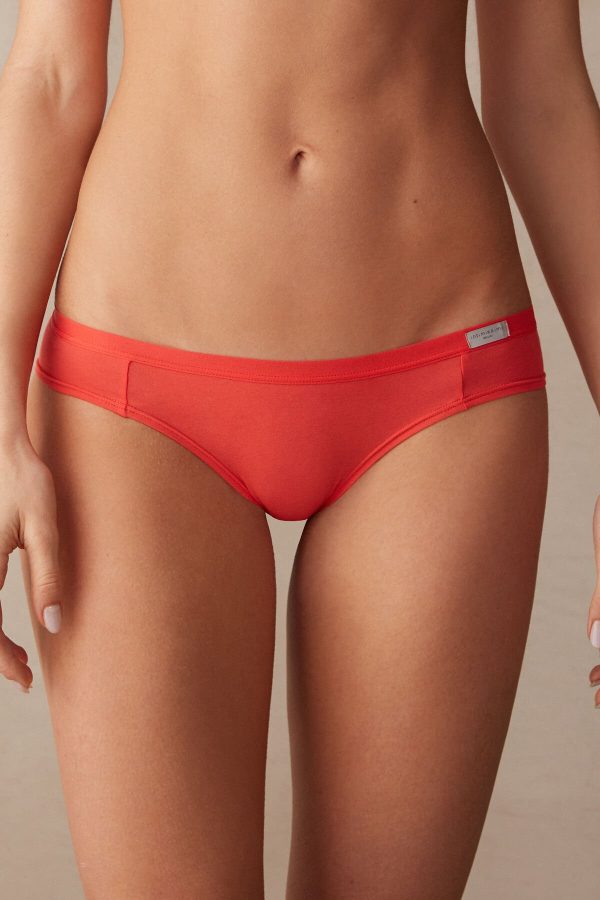 Nohavičky Do Bikín Intimissimi Bavlnene Panties Damske Oranžové Tmavo Červené | SK-9587QJMZH