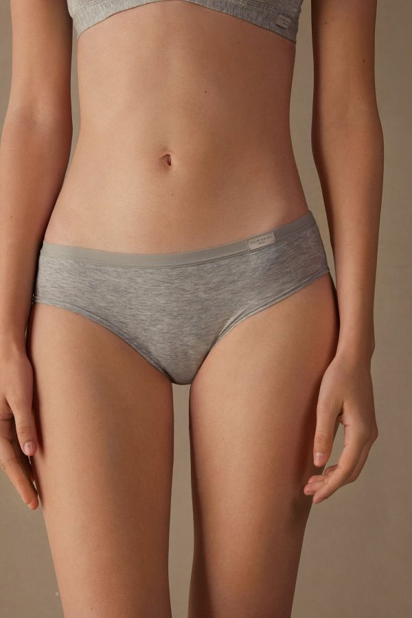 Nohavičky Do Bikín Intimissimi Cozy Panties in Bavlnene Damske Siva | SK-6490FRVAN