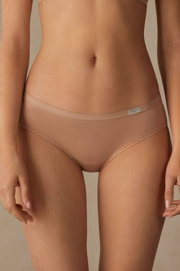 Nohavičky Do Bikín Intimissimi Cozy Panties in Bavlnene Damske Béžové | SK-9067HVQGY