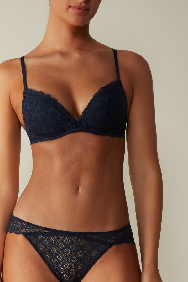 Nohavičky Do Bikín Intimissimi Low Rise Cipkovane Panties Damske Modre | SK-6917ARVKF