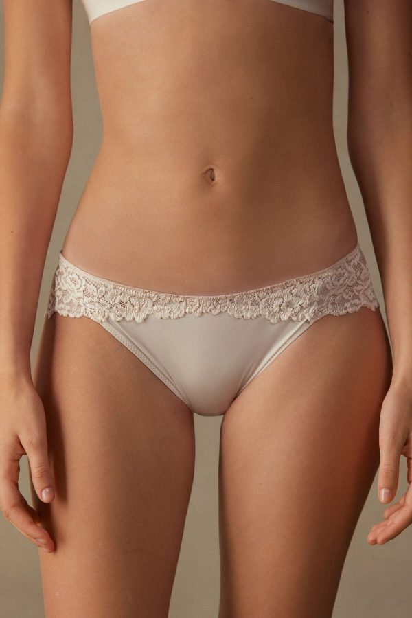 Nohavičky Do Bikín Intimissimi Pretty Flowers Panties Damske Béžové Ruzove | SK-5069PCEIO