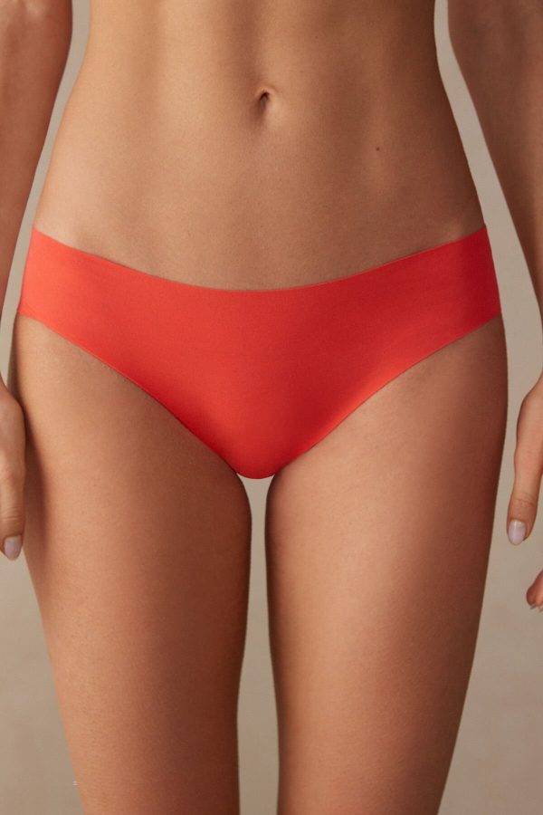 Nohavičky Do Bikín Intimissimi Seamless Supima® Bavlnene Panties Damske Oranžové Tmavo Červené | SK-1253XGKYB
