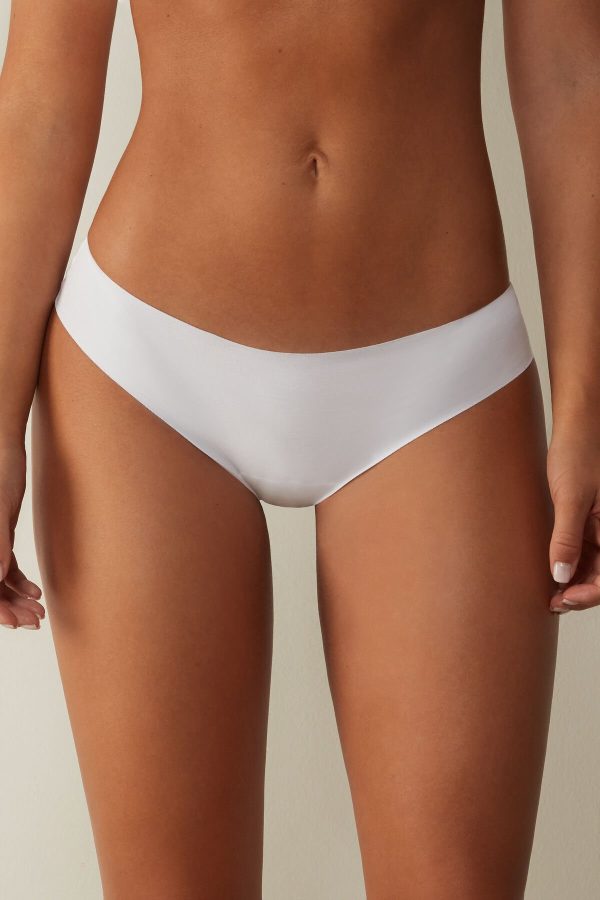 Nohavičky Do Bikín Intimissimi Seamless Supima® Bavlnene Panties Damske Biele | SK-2048YSIVL