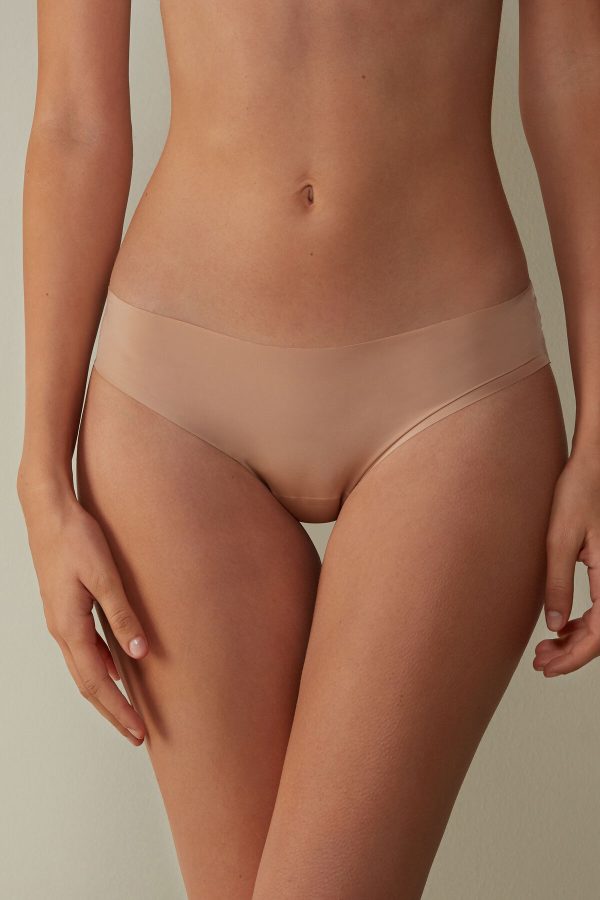 Nohavičky Do Bikín Intimissimi Seamless Microfiber Panties Damske Béžové | SK-3972NUHVF