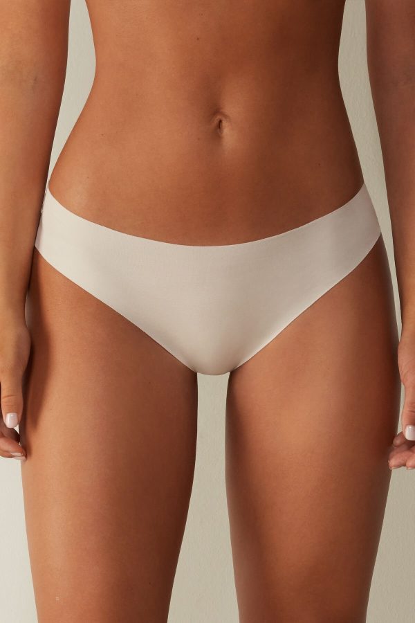 Nohavičky Do Bikín Intimissimi Seamless Supima® Bavlnene Panties Damske Biele | SK-8164XVQAS