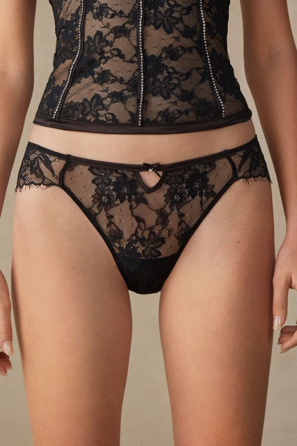 Nohavičky Do Bikín Intimissimi Shine High Like Stars Panties Damske Čierne | SK-1382VQEZN