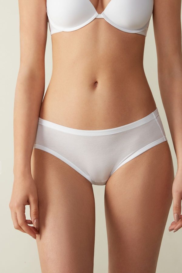 Nohavičky Do Bikín Intimissimi Ultralight Supima® Bavlnene Damske Biele | SK-0781ZTHAF