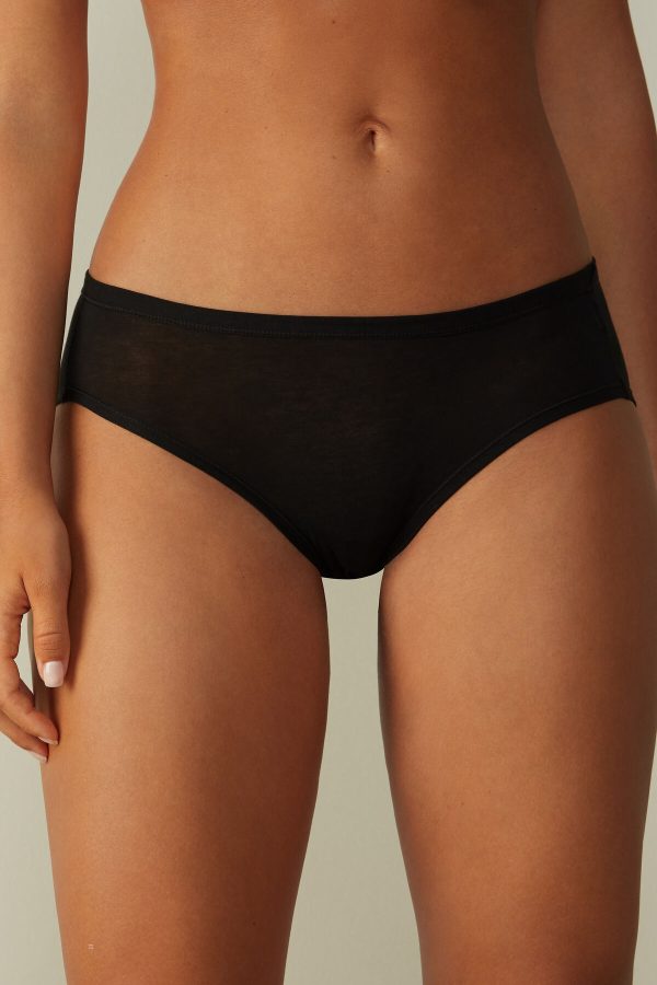 Nohavičky Do Bikín Intimissimi Ultralight Supima® Bavlnene Damske Čierne | SK-2143WZBUP