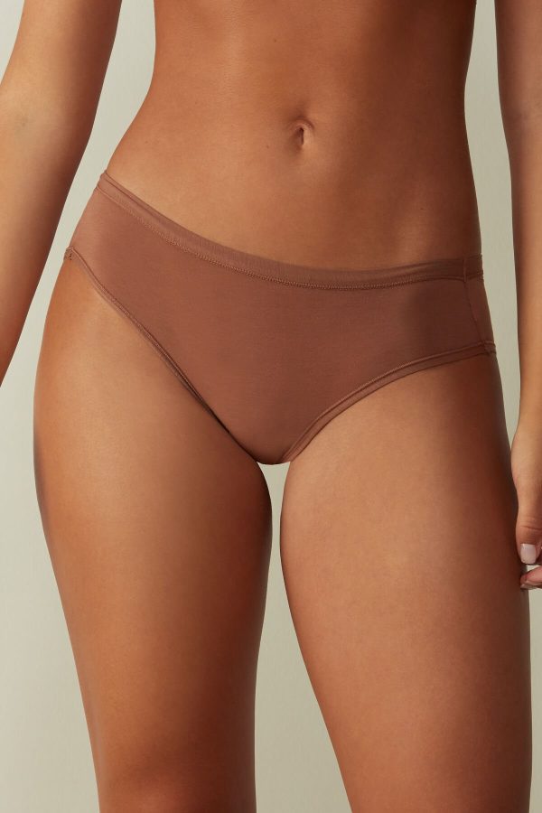 Nohavičky Do Bikín Intimissimi Ultralight Supima® Bavlnene Damske Béžové | SK-3091RMPNJ