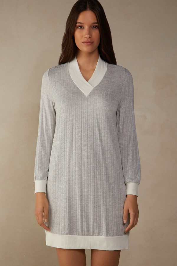 Nočná Bielizeň Intimissimi Timeless Heritage Night Shirt Damske Siva Biele | SK-6379JBTRU